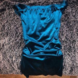 Velvet off shoulder mini dress